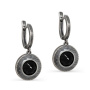 Серьги с черным фианитом