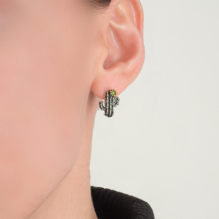 Серебряные серьги «Кактусы»