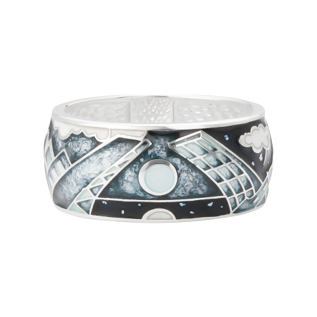 Кольцо «Мосты Петербурга» ночь серебро 925 с эмалью