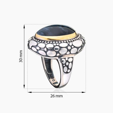 Кольцо из серебра с камнем питерсит