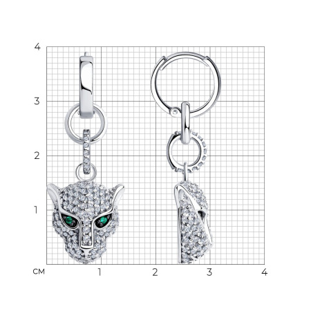 Серьги из серебра с фианитами