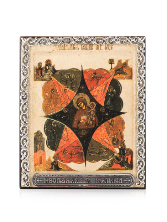 Икона «Неопалимая купина» в серебряном багете