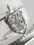 Серебряный подстаканник «ФСБ» с хрусталем