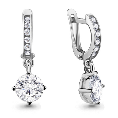 Серебряные серьги с фианитами