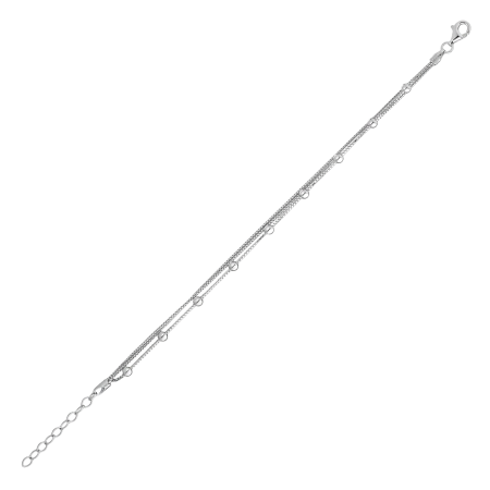 Серебряный браслет «Шарики» тройной