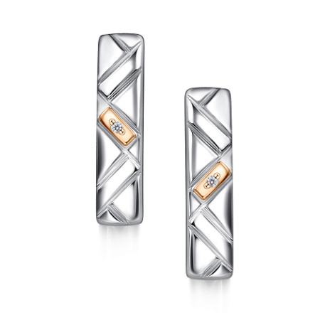 Серьги из серебра с позолотой и бриллиантами