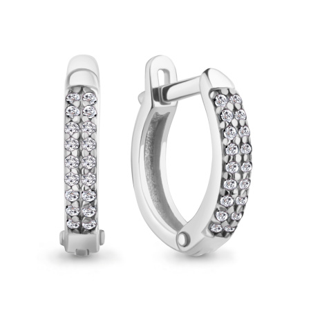 Серьги из серебра с фианитами