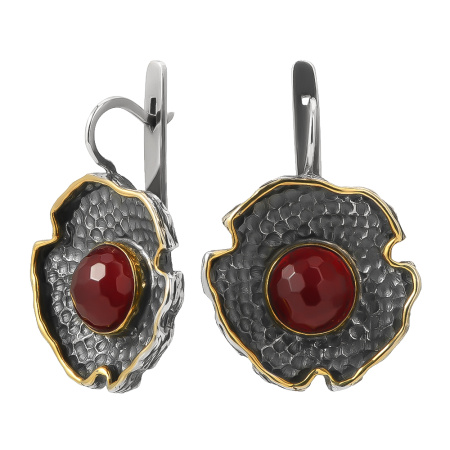 Серьги из серебра с гранатом