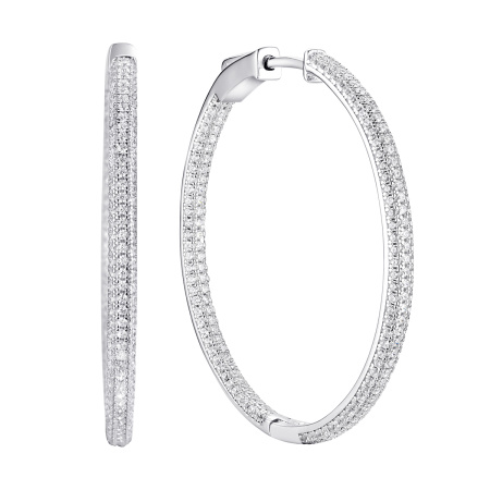 Серьги из серебра с фианитами конго