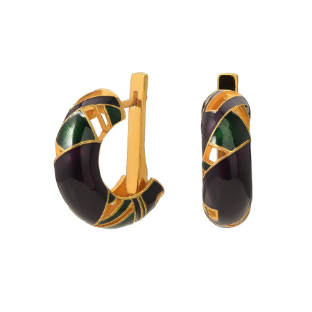 Серебряные серьги «Фараон» с эмалью