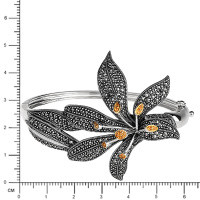 Серебряный браслет Alexandre Vassiliev с цитрином и марказитами Swarovski и позолотой