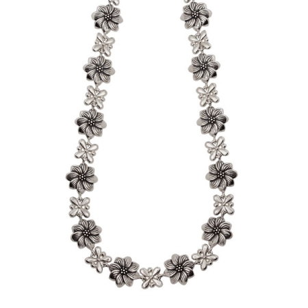Серебряное колье «Цветочки»