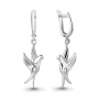 Серьги из серебра «Птицы»
