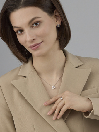 Серьги из серебра с бриллиантом