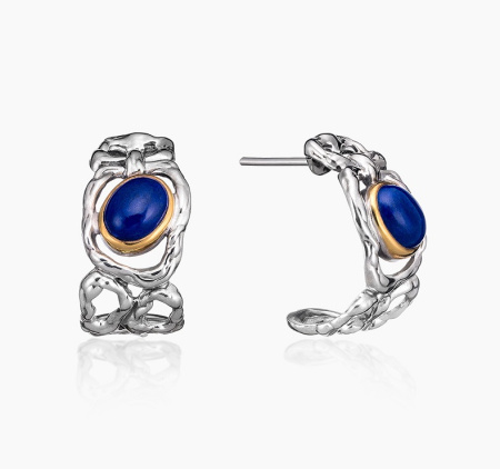 Серебряные серьги «Лазуревые Оковы»