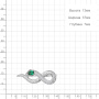 Брошь из серебра с наноизумрудами «Змея бесконечность»