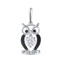 Подвеска из серебра с фианитами «Сова»