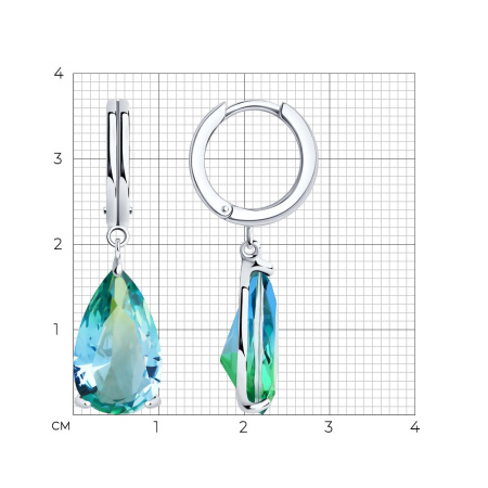 Серебряные серьги с ситаллами