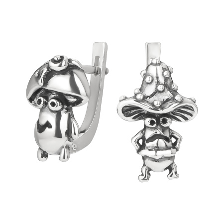 Серьги из серебра «Грибное братство»