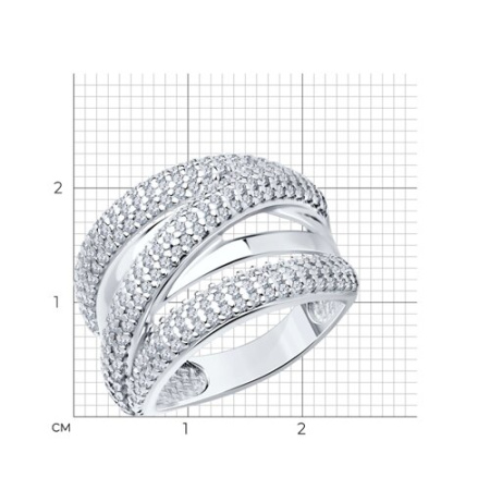 Серебряное кольцо с фианитами