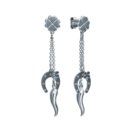 Серебряные серьги «На удачу»