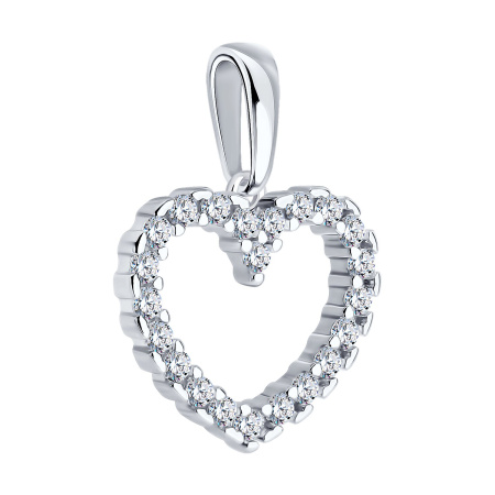 Подвеска из серебра с фианитами «Сердце»