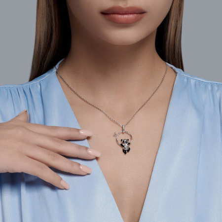 Серебряная подвеска «Панда любит бамбук»