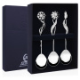 Серебряный набор «Букет» 3 чайные ложки