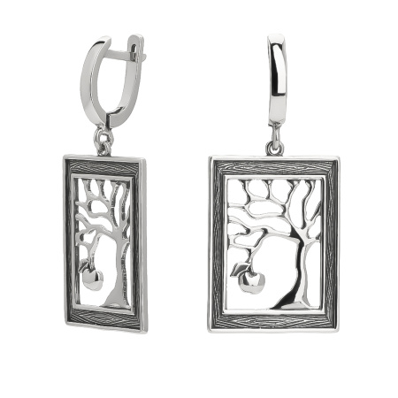 Серьги женские из серебра 925 Райские яблочки древо жизни