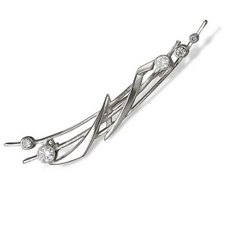 Брошь из серебра с фианитами