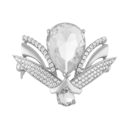 Брошь из серебра с кубическим цирконием