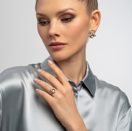 Кольцо из серебра с камнем цитрин