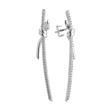 Серебряные серьги-гвоздики с фианитами