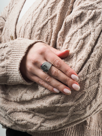 Кольцо из серебра с эмалью «Кактусы»