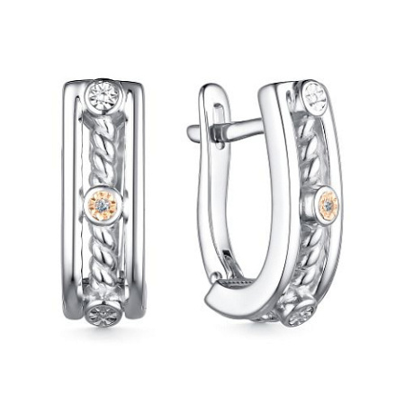 Серьги из серебра с бриллиантами