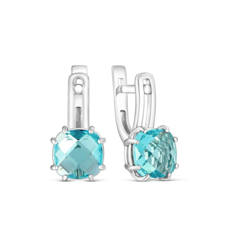 Серебряные серьги с кристаллом Swarovski