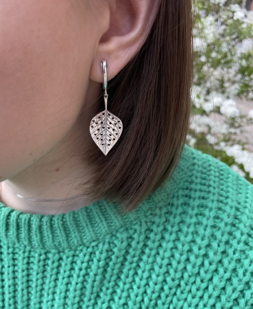 Серебряные серьги «Листья»