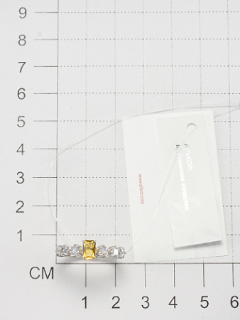 Серебряное кольцо с цитрином и фианитами