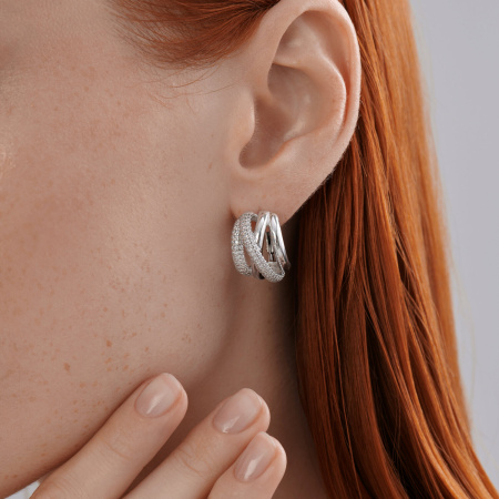 Серьги из серебра с фианитами