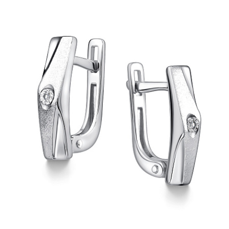 Серебряные серьги с бриллиантами