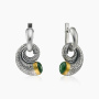 Серьги из серебра с камнем нефрит