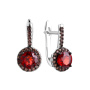 Серебряные серьги с гранатом и нанокристаллами