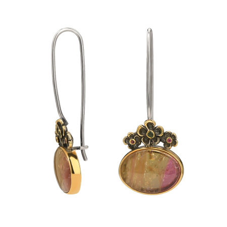 Серьги из серебра с турмалином