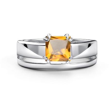 Серебряное кольцо с цитрином