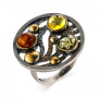 Серебряное кольцо «Янтарная палитра»