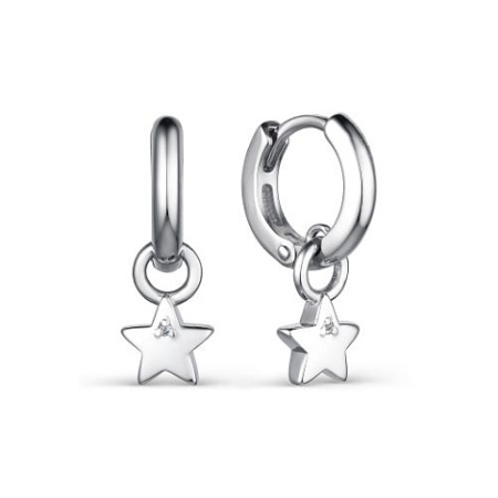 Серьги из серебра с бриллиантами «Звёзды»