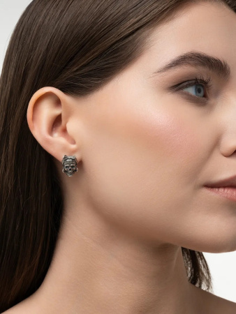 Серьги из серебра 925 Череп Баба Яга