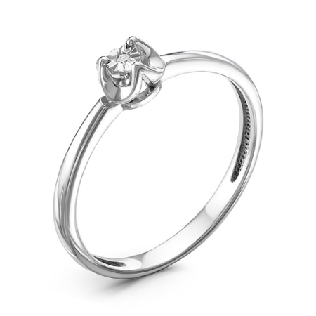 Серебряное кольцо с бриллиантом
