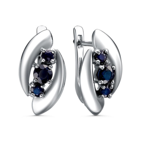 Серьги из серебра с сапфиром