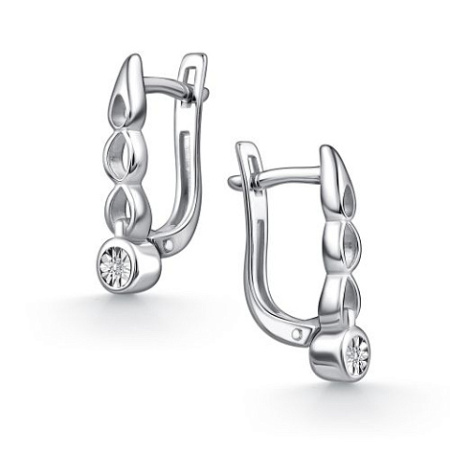 Серьги из серебра с бриллиантом
